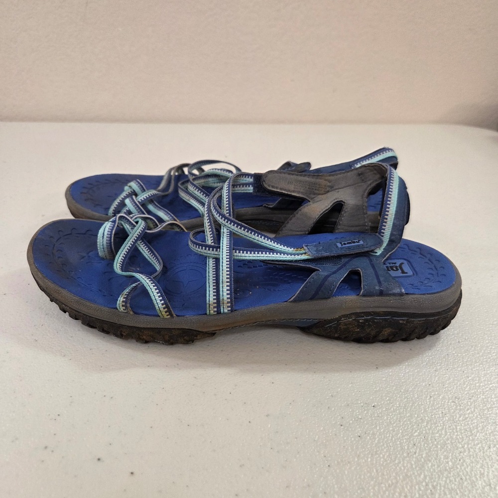 Jambu‎ All Terra Design Blue Strappy Hiking Sandals Womens Size 8M Vegan Sporty